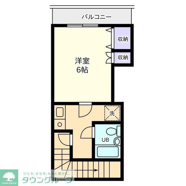 フェイムテラスC(1K/2階)の間取り写真