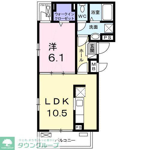 FLORIAI(1LDK/2階)の間取り写真