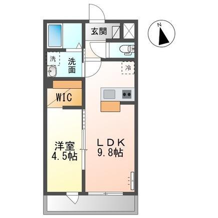 イルミエールヤヨイ(1LDK/1階)の間取り写真