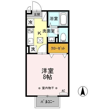 アルテナードM(1K/1階)の間取り写真