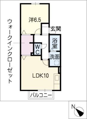 ウィルモア南島A棟(1LDK/1階)の間取り写真