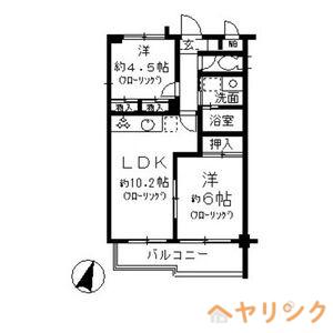グランドール大幸II(2LDK/1階)の間取り写真