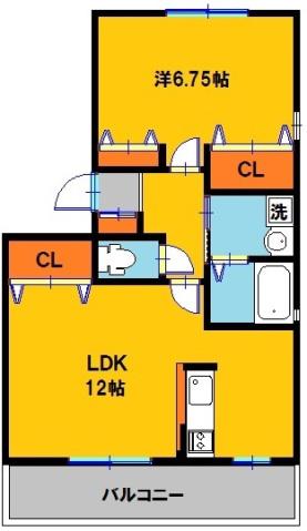 カサグランデ藤(1LDK/3階)の間取り写真