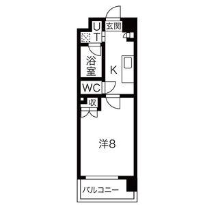 シティライフ明が丘(1K/4階)の間取り写真