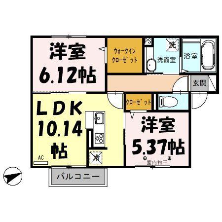 DESAILESTROIS(2LDK/2階)の間取り写真