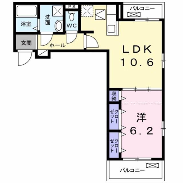 フォルシュ ライゼ(1LDK/1階)の間取り写真
