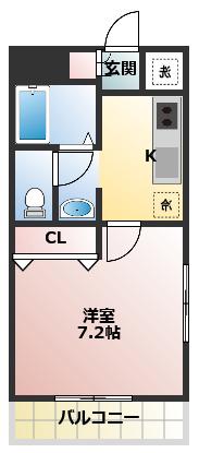 WITH(1K/1階)の間取り写真