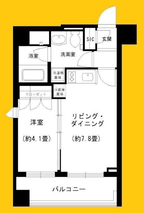PORTOPARTIREYOKOHAMA(1DK/5階)の間取り写真