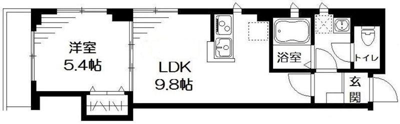 エミネンス船堀(1LDK/1階)の間取り写真