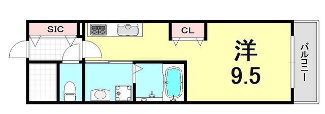 RYOWA RESIDENCE(ワンルーム/6階)の間取り写真