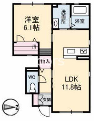 シャリテ(1LDK/1階)の間取り写真