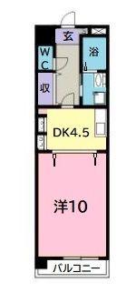 TRES知多半田(1DK/5階)の間取り写真