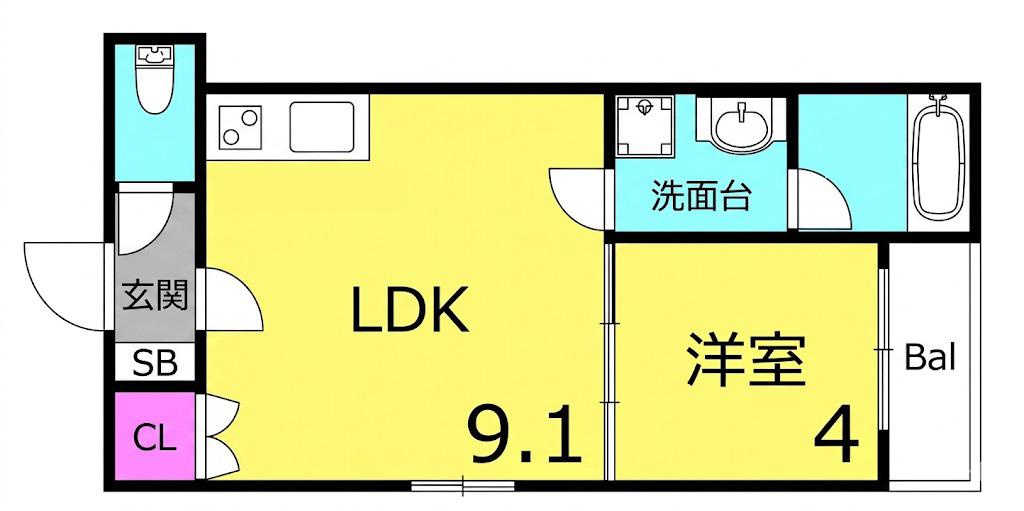ARUO29(1LDK/1階)の間取り写真