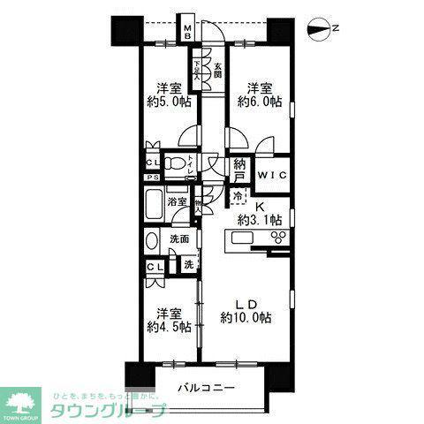 プレミスト千代田神田佐久間町(3LDK/14階)の間取り写真