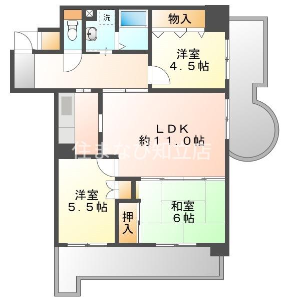 サンコート三高(3LDK/11階)の間取り写真