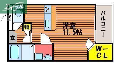 レオパレスファミーユII(ワンルーム/3階)の間取り写真