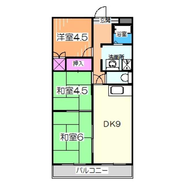 メゾンボヌール(3LDK/2階)の間取り写真