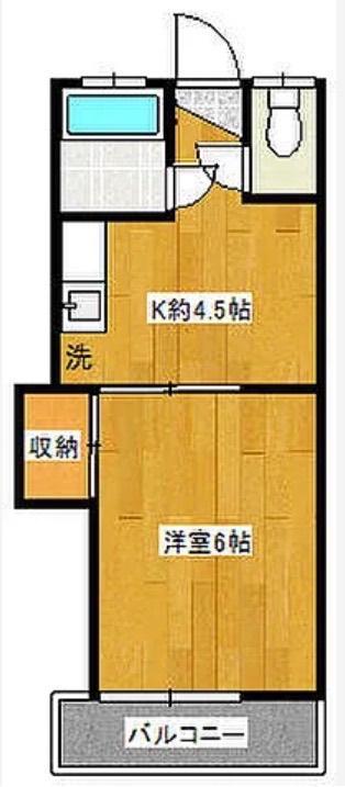 WB台原(1DK/1階)の間取り写真