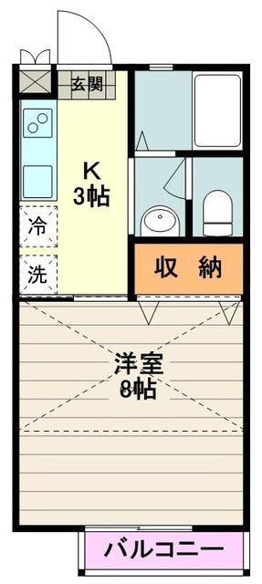 ネオコーポ千鶴(1K/2階)の間取り写真