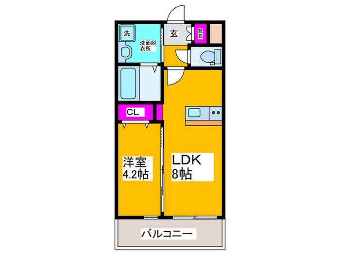 KAUNIS上野芝(1LDK/6階)の間取り写真