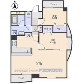 アルファ文京町マンション(2LDK/2階)の間取り写真
