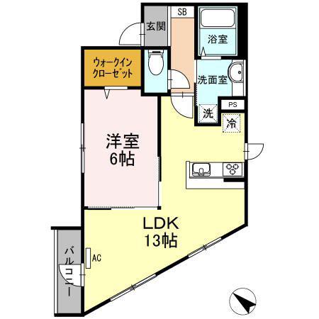 アルモ井の頭(1LDK/3階)の間取り写真