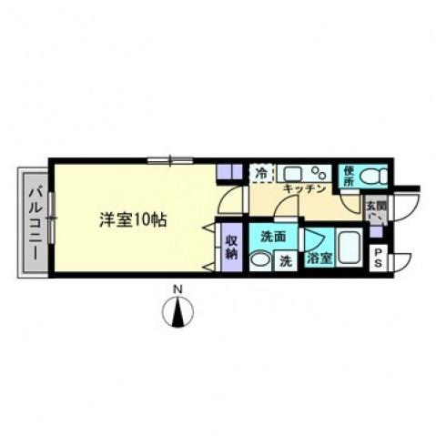 ARCSTAGE清輝本町(1K/3階)の間取り写真