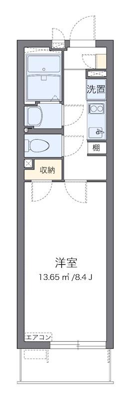 ツインダイヤ(1K/1階)の間取り写真
