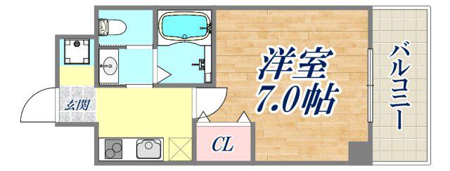 AILE魚崎南(1K/2階)の間取り写真