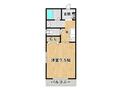 NKプライム(1K/4階)の間取り写真