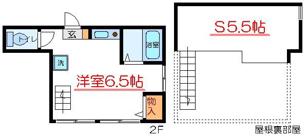 ロフトハウスマルヨシ(ワンルーム/2階)の間取り写真