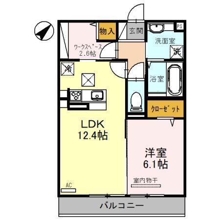 ARTEMIS(1LDK/1階)の間取り写真