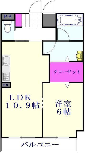 メディカルガーデン谷塚A(1LDK/2階)の間取り写真