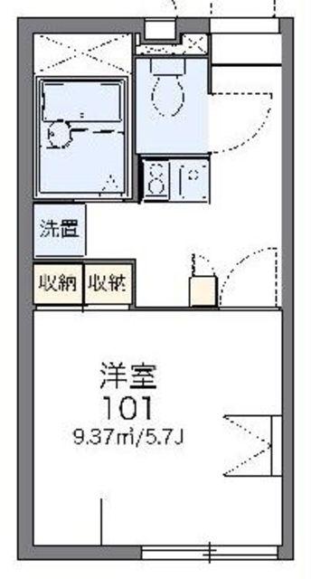 レオパレスシャトルK(1K/2階)の間取り写真