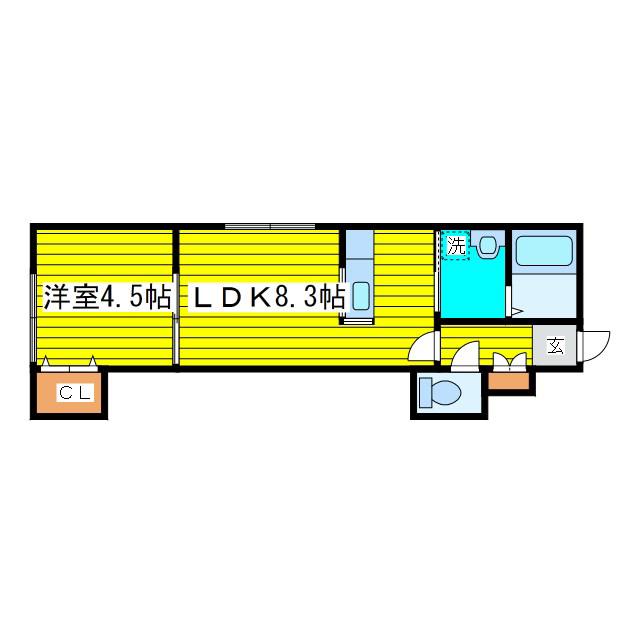 アルティス環状通IV(1LDK/2階)の間取り写真