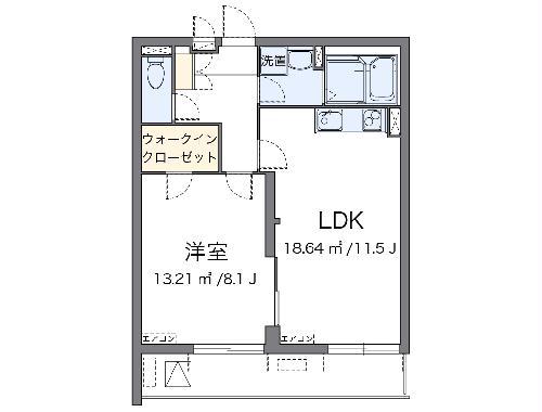 クレイノリベーラ(1LDK/3階)の間取り写真
