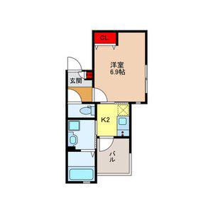 ALEGRIA弥刀(1K/1階)の間取り写真