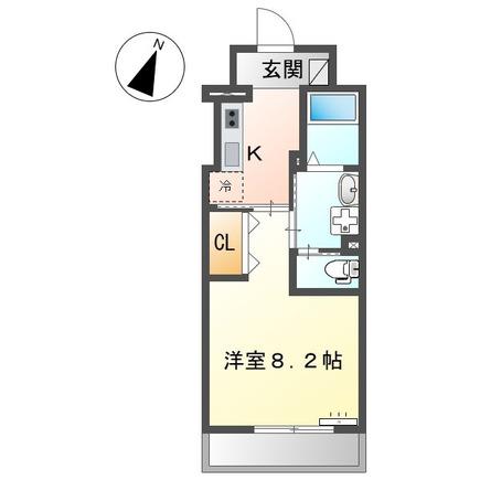 ラヴィ・K(1K/4階)の間取り写真