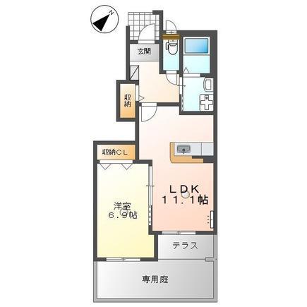 カーサ 高須(1LDK/1階)の間取り写真