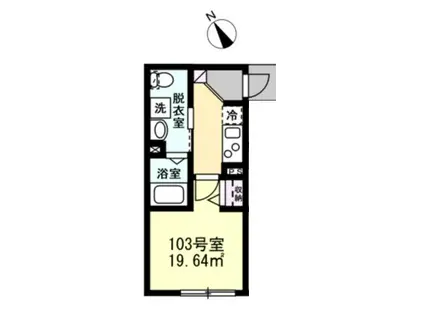 ベイルーム鶴見小野2(1K/1階)の間取り写真