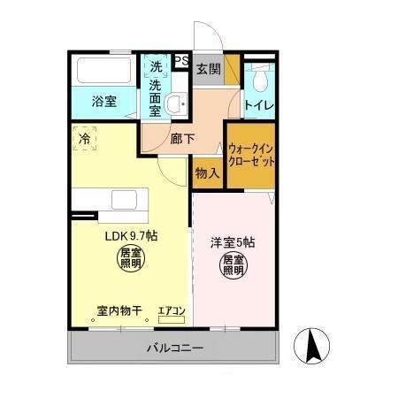 サウザンドサニーイースト(1LDK/3階)の間取り写真