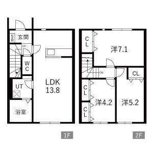 PROGRESS III(3LDK/1階)の間取り写真