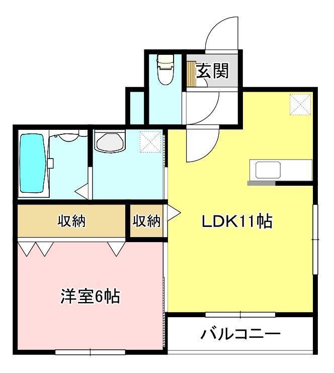 リヴェールD&A(1LDK/1階)の間取り写真