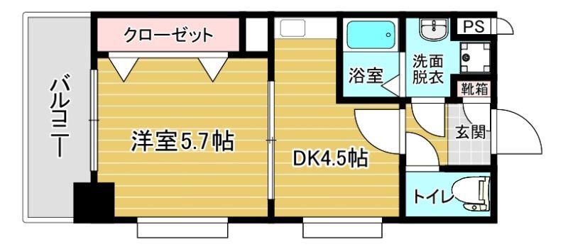 リファレンスベイサイド(1DK/6階)の間取り写真