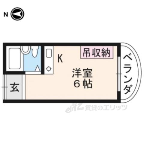 衣笠シングルライフマンション(1K/4階)の間取り写真