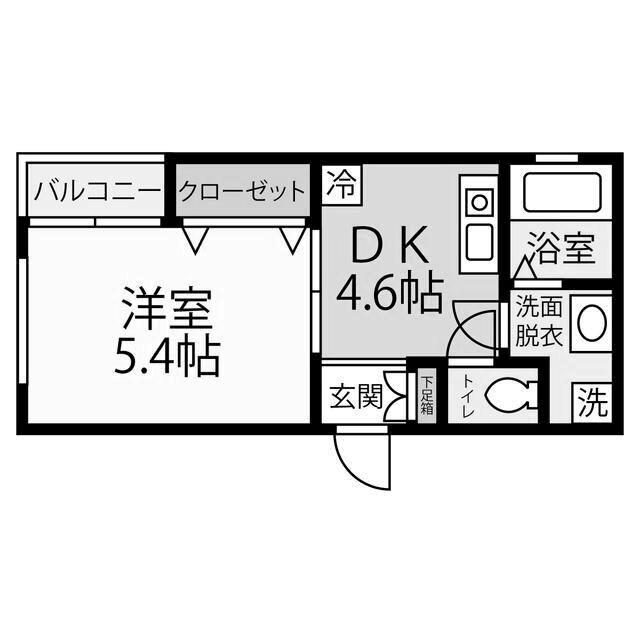 INNEVARE(1DK/1階)の間取り写真