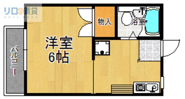 ペニーレインII(1K/2階)の間取り写真