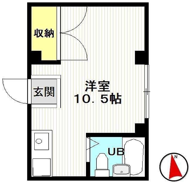 ロータス日野(ワンルーム/4階)の間取り写真
