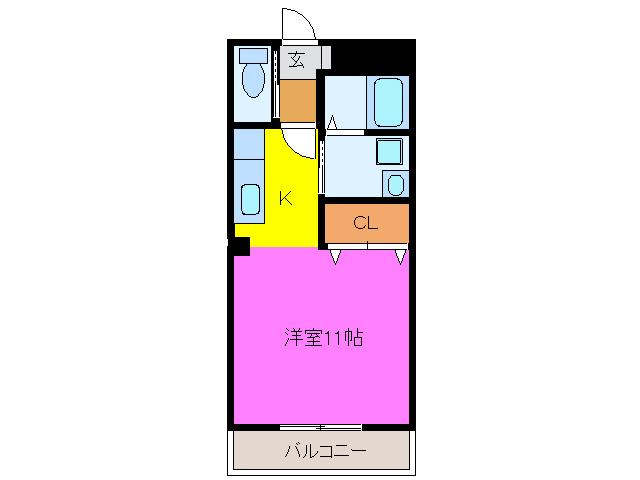 ＪＲ東海道本線 浜松駅 バス乗車時間：28分 最寄りバス停で下車 徒歩1分 3階建 築18年(1K/3階)の間取り写真