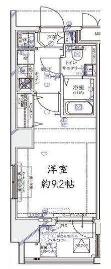 ガリシア九段下ライズ(1K/8階)の間取り写真